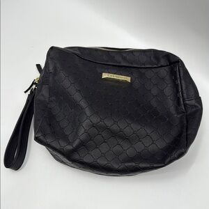 Steve Madden Elegant Black Wristlet Clutch Makeup Overnight Bag